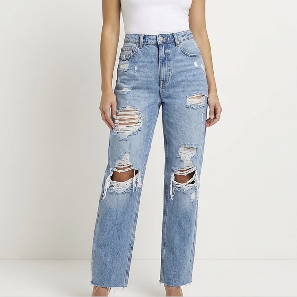 Risen Light Blue Distressed Women’s Jeans